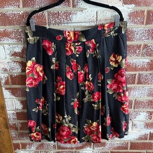 Norton McNaughton Dark Romantic Pleated A Line Skirt SZ 14 Whimsigoth Floral